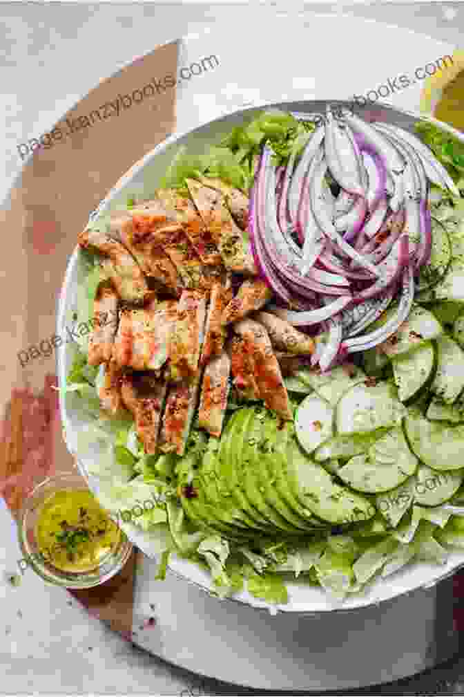 A Colorful Keto Lunch Salad With Grilled Chicken, Avocado, And Leafy Greens 2 IN 1 COMPLETE 30 MINUTES KETO DIABETIC COOKBOOK FOR BEGINNERS