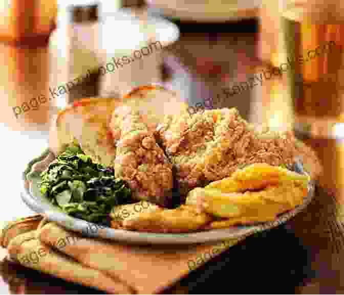 A Plate Of Soul Food Favorites, Including Fried Chicken, Collard Greens, And Cornbread Plantation Row Slave Cabin Cooking: The Roots Of Soul Food